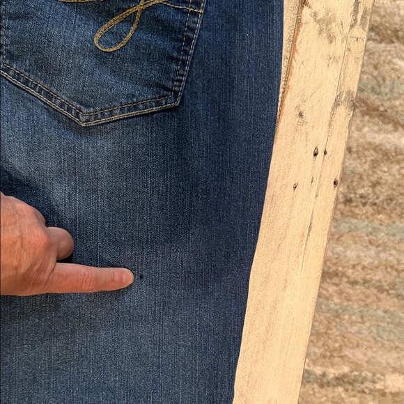 Jordache Blue Cropped Retro Style Jeans with Red Accents Size 18 - Picture 11 of 12